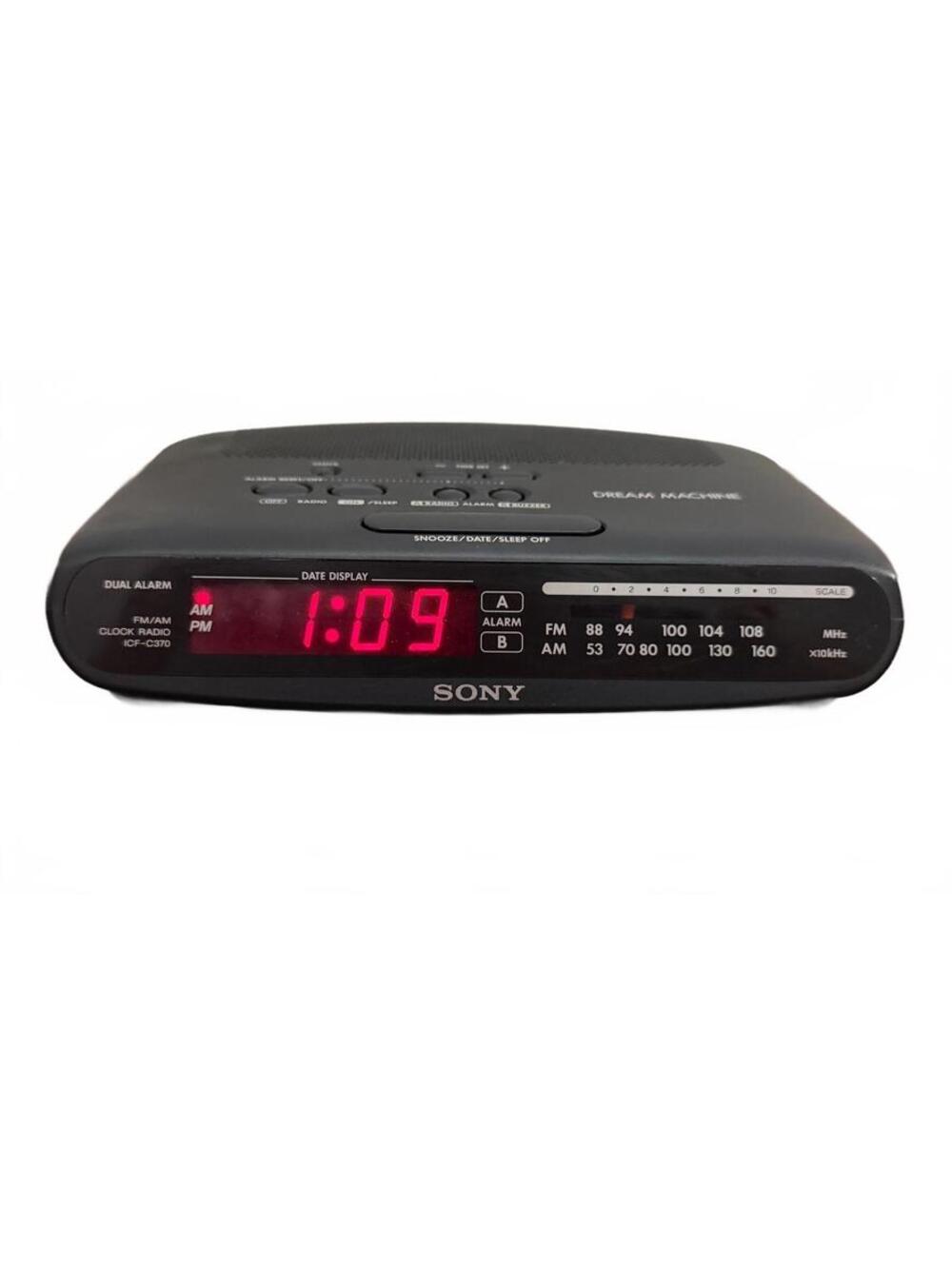 Sony Dream Machine ICF-C370 Black Digital Clock Radio with Dual Alarm and AM/FM